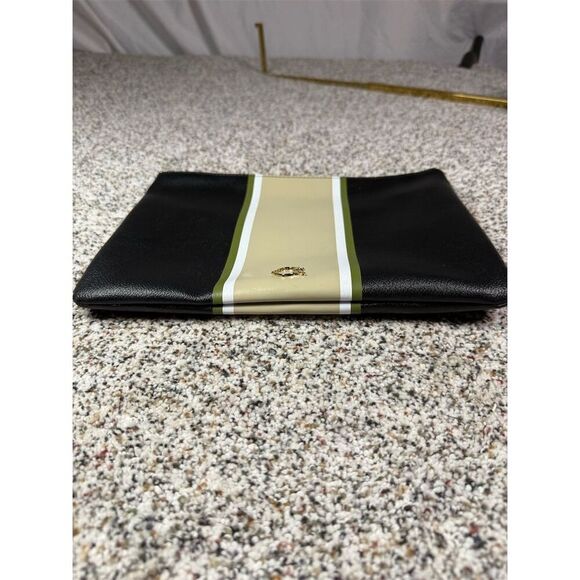 C. Wonder Women's Black Striped Clutch Purse with Gold Zipper - Picture 3 of 8